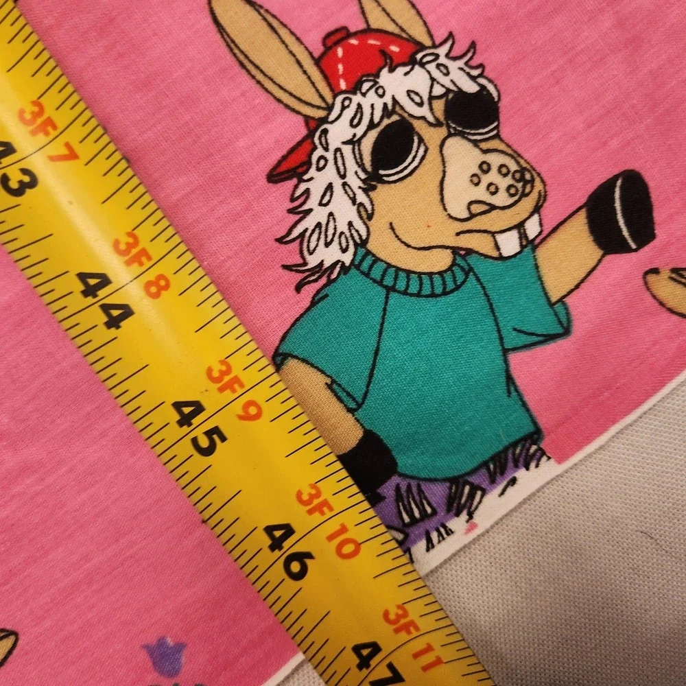 Vtg 1994 Lamb Chop Fabric Shari Lewis Pink Cotton 44x46 A.E. Nathan Co Rare Yard